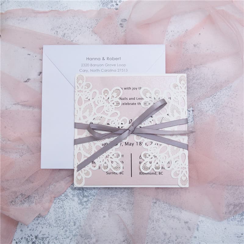 Gorgeous Lace Laser Cut Wedding Invitation