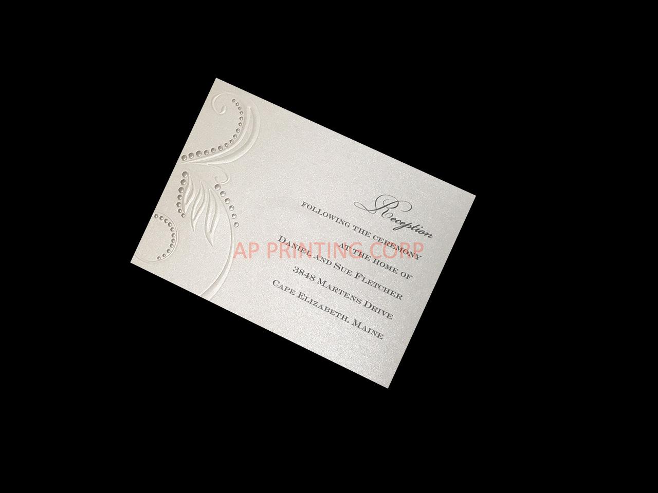 Beaded Flourish [CC-41] Fancy Luxury Wedding Invitation