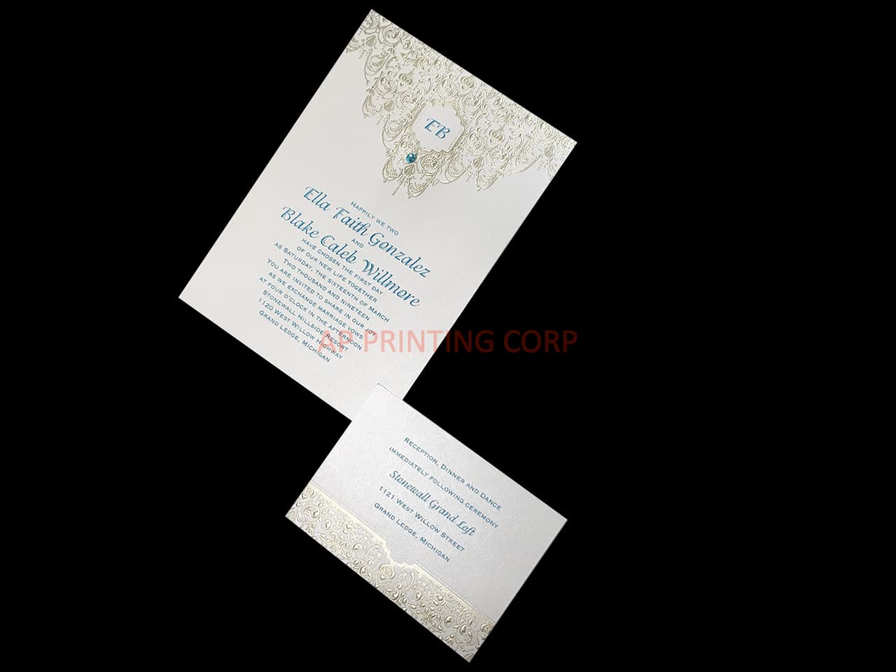 Bohemian Chic Jasmine [CC-72] Fancy Luxury Wedding Invitation