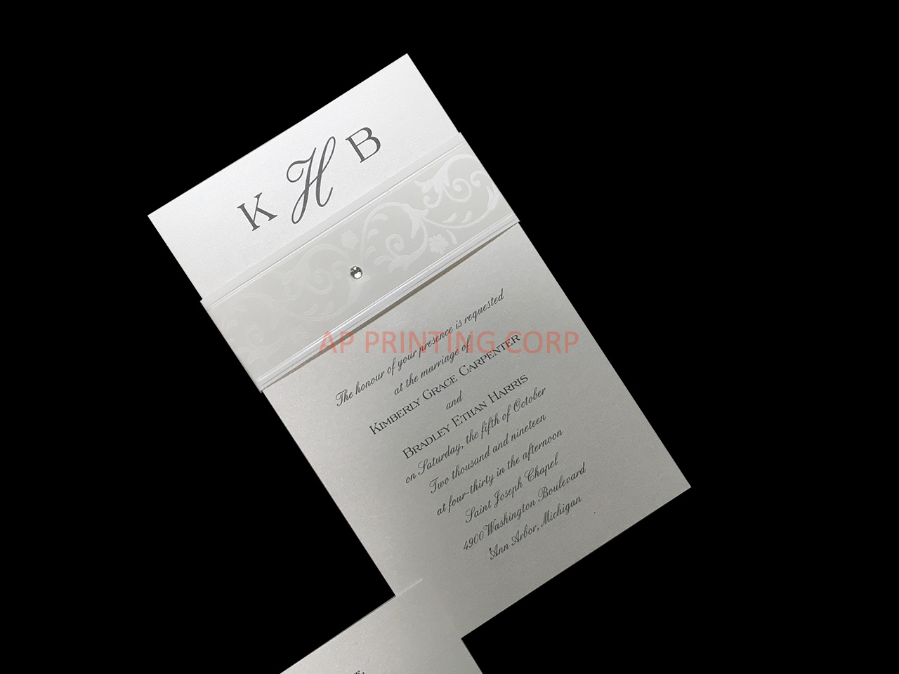 Classically Wrapped [CC-66] Fancy Luxury Wedding Invitation