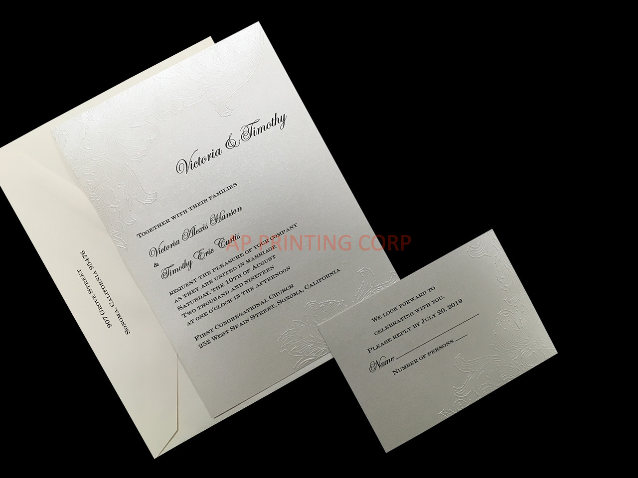 Embossed Lace [CC-35] Fancy Luxury Wedding Invitation