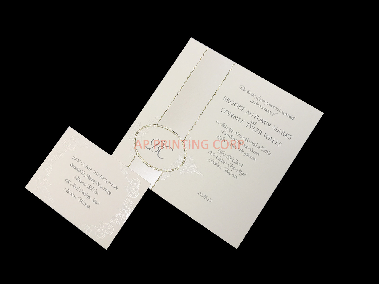 Opulent Monogram [CC-67] Fancy Luxury Wedding Invitation