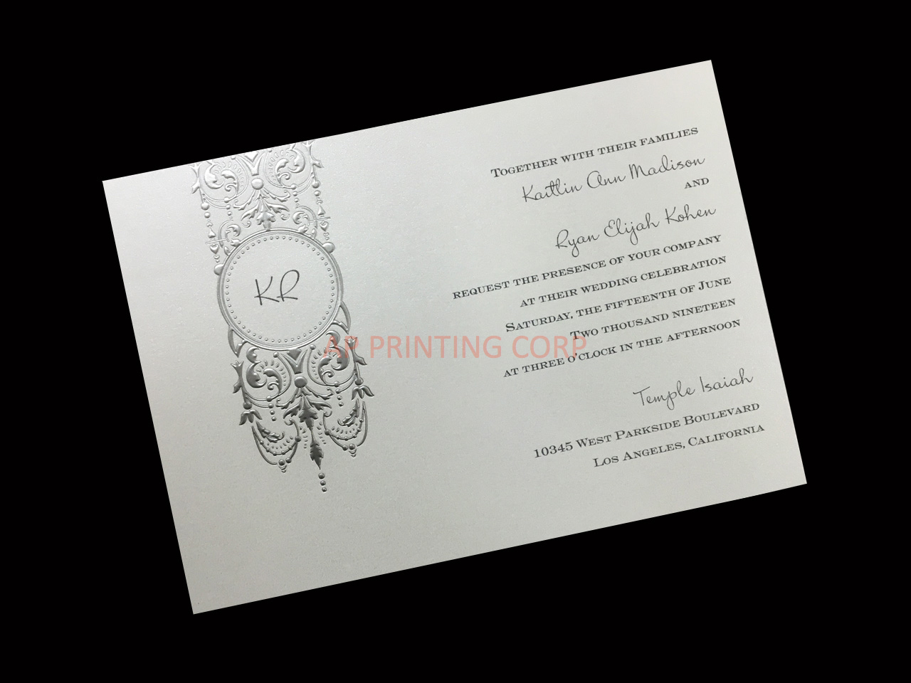 Silver Chandelier [CC-25] Fancy Luxury Wedding Invitation