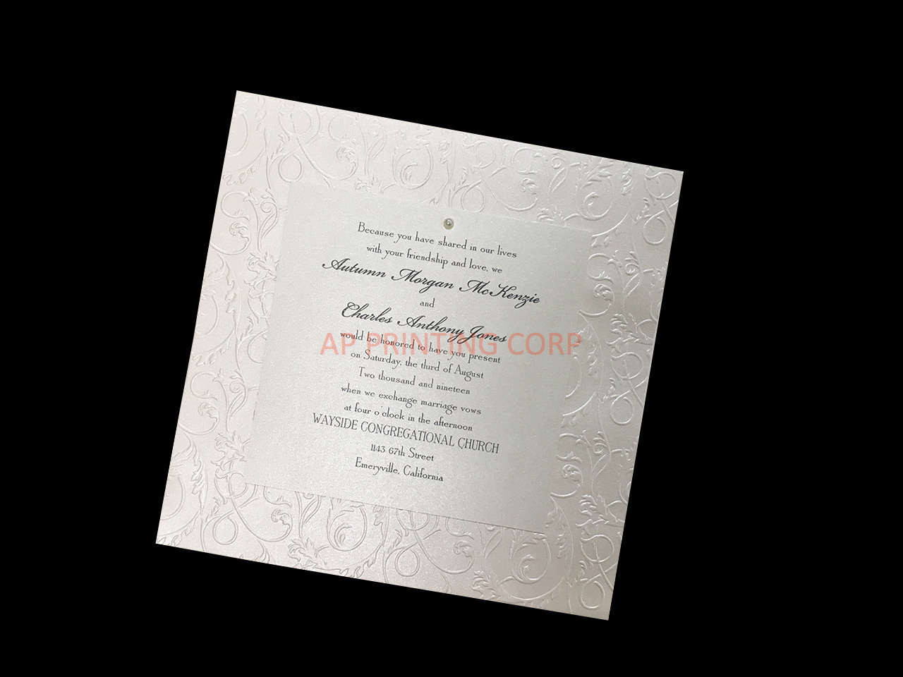 Layers of Beauty [CC-92] Fancy Luxury Wedding Invitation