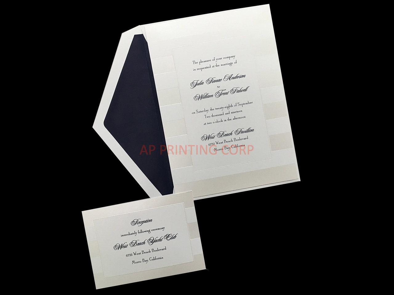 Sumptuous Stripes [CC-26] Fancy Luxury Wedding Invitation