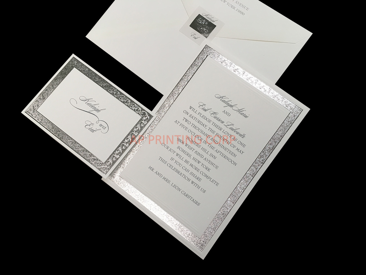 Silver Love Lace [CC-25] Fancy Luxury Wedding Invitation