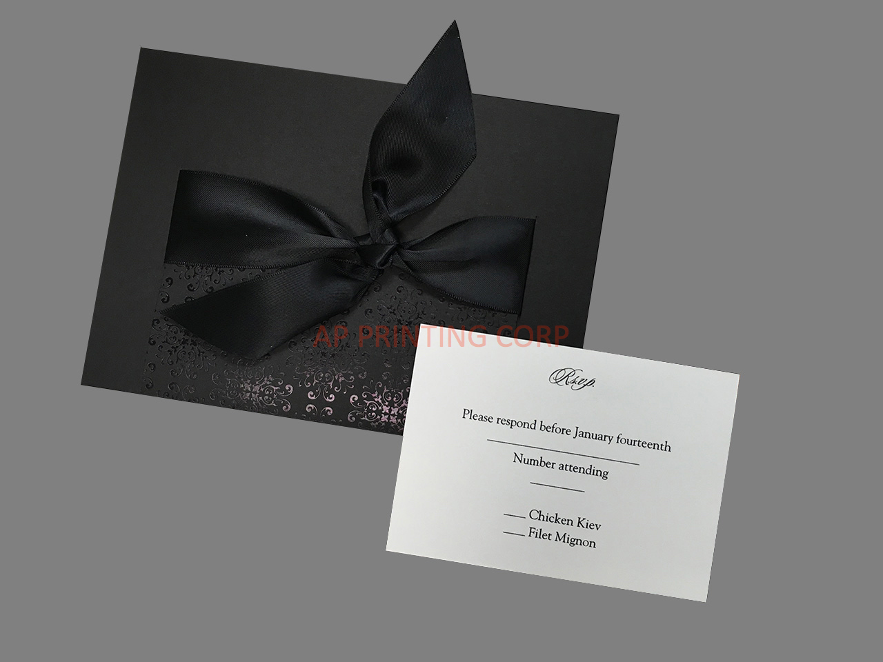 Ebony Amour CC-82 Fancy Luxury Wedding Invitation