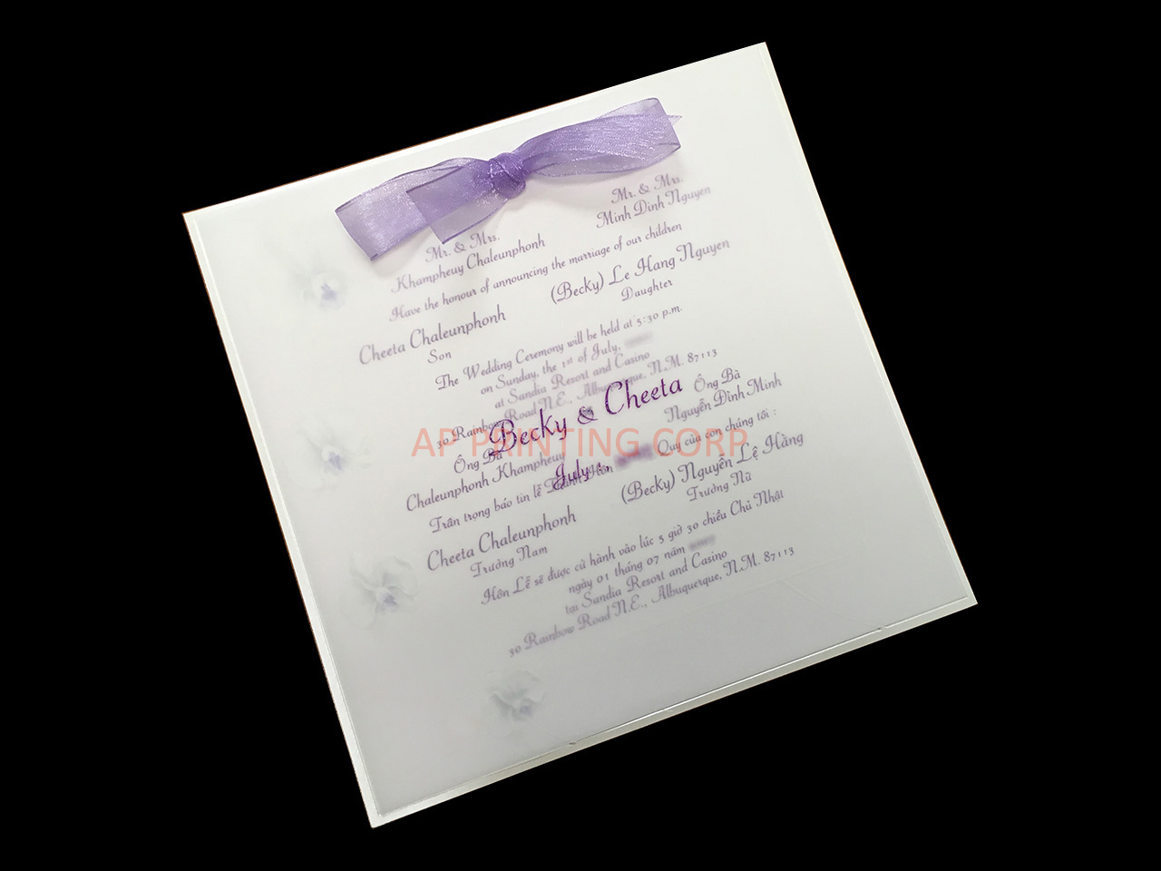 K778-Overlay [I-12] Vietnamese & English Wedding Invitation