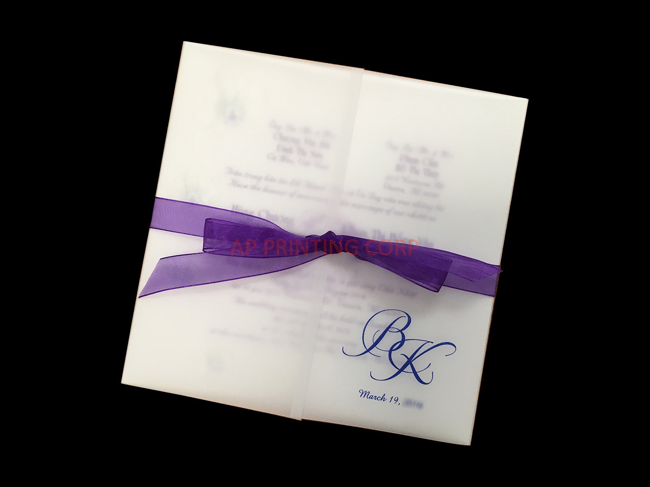 K778-Wrap [I-12] Vietnamese & English Wedding Invitation