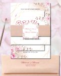 Inspirational Pink Flowers Simple Flat 5x7 Wedding Invitation