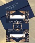 Gold Plated Leaves Simple Flat 5x7 Wedding Invitation