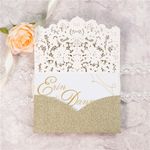 Ivory Lace Vine Laser Cut Wedding Invitation