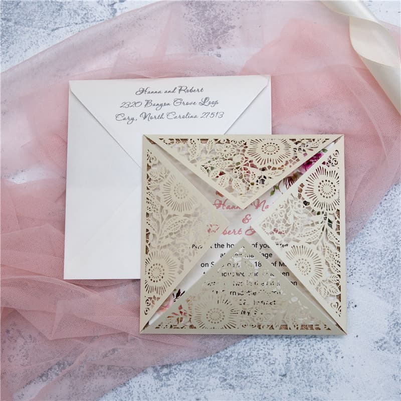 Laser Cut Template JP3 Wedding Invitation