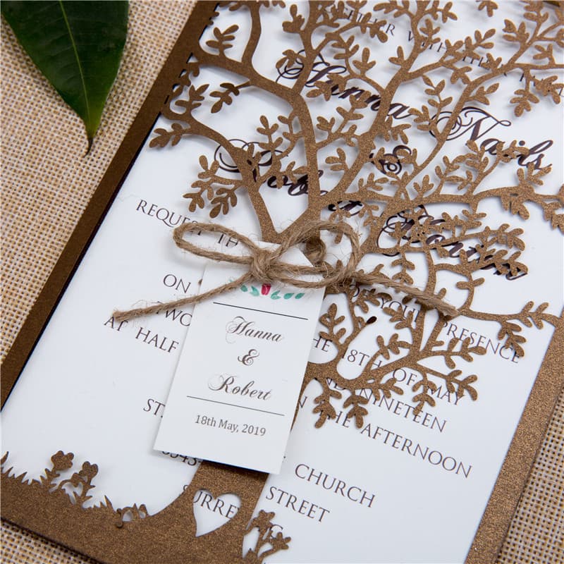 Lovely Dancing Girl Laser Cut Wedding Invitation