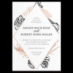 Copper Leaves Foil Fancy Luxury Wedding Invitation