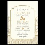 Golden Carvings Foil Fancy Luxury Wedding Invitation