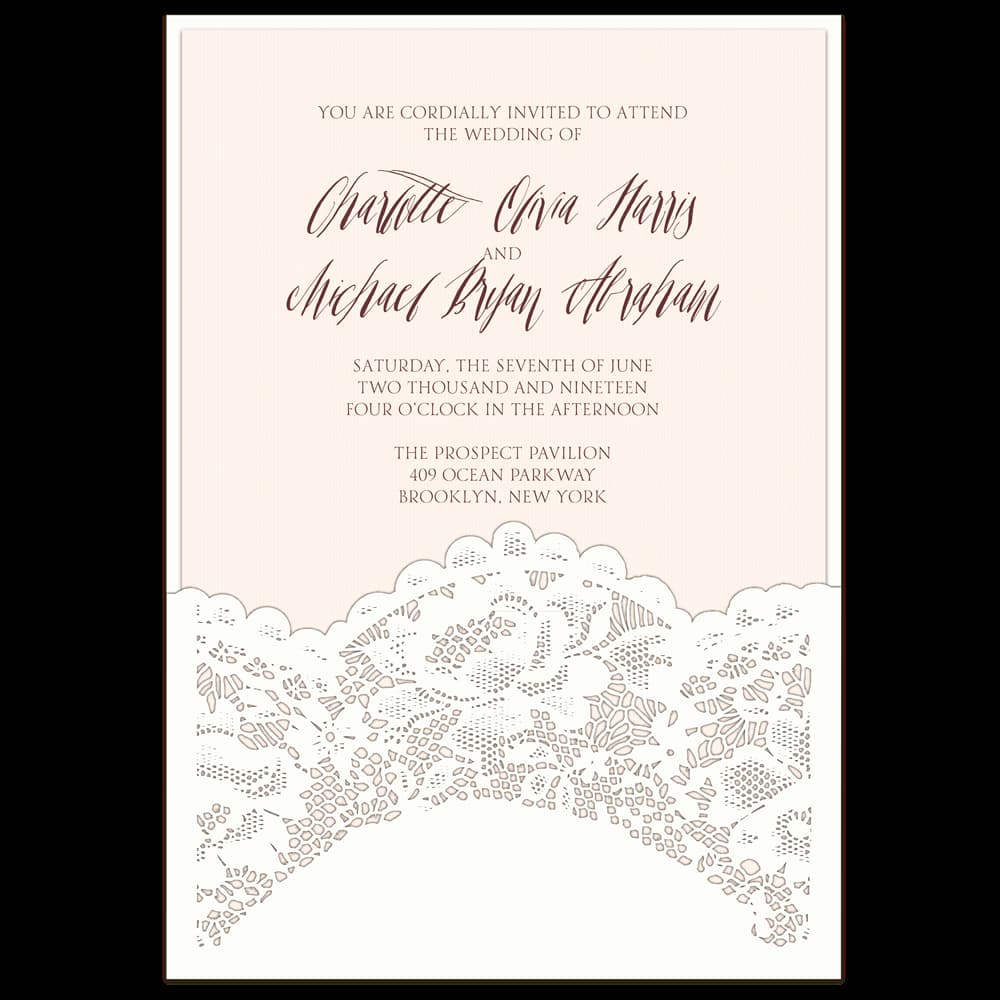 Chantilly Lace Fancy Luxury & Laser Cut Wedding Invitation