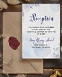 Cloudy Blue Simple Flat 5x7 Wedding Invitation