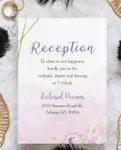 Peach Flowers Simple Flat 5x7 Wedding Invitation