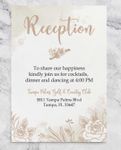 Handmade Flower Silhouettes Simple Flat 5x7 Wedding Invitation