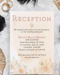 Elegant Brown Leaves Simple Flat 5x7 Wedding Invitation