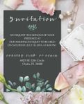 Elegant Green Leaves Simple Flat 5x7 Wedding Invitation
