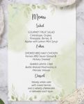 Beautiful Watercolor Leaves Wedding Menu Cards