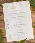Gold Ferns Desing Wedding Menu Cards