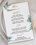 Green Oasis Wedding Menu Cards