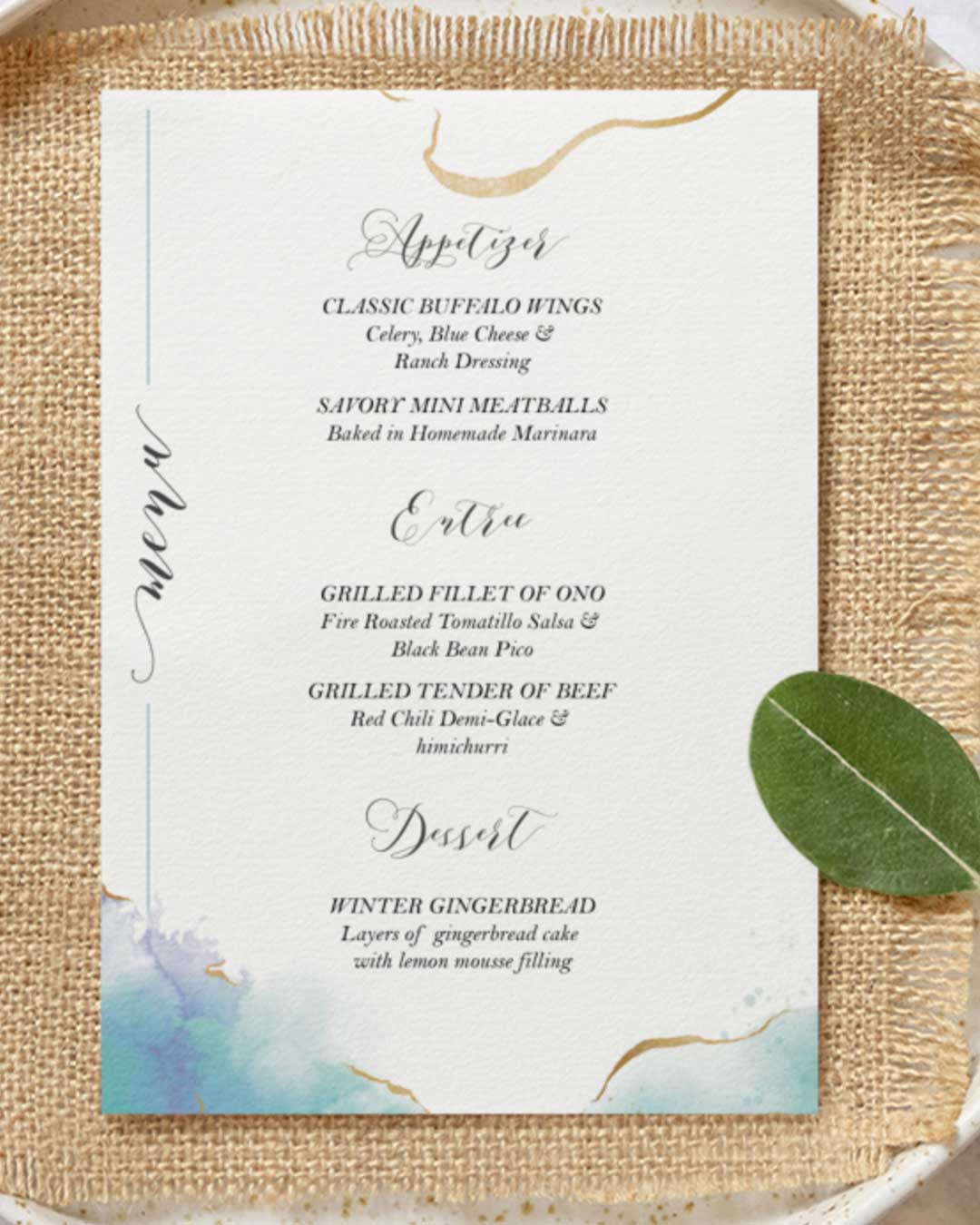 Luxurious Marble Background Wedding Menu Cards