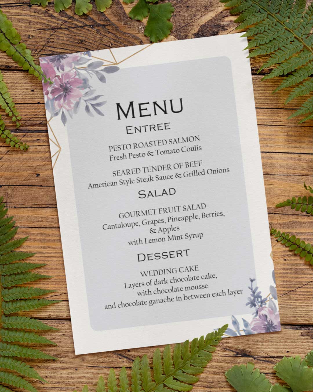 Power of Details Wedding Menu Cards