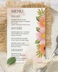 Romantic Garden Wedding Menu Cards