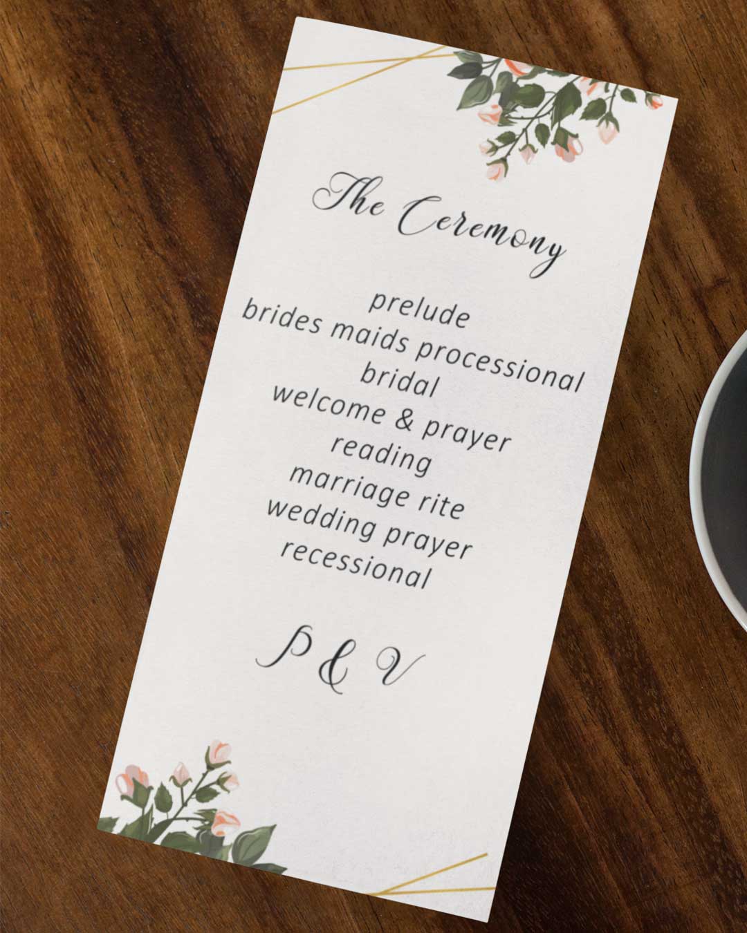 Creative Shoots Wedding Program Cards