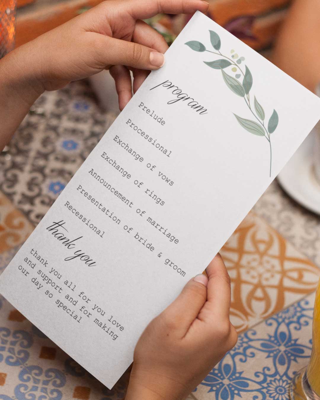Inspiration Nature Wedding Program Cards