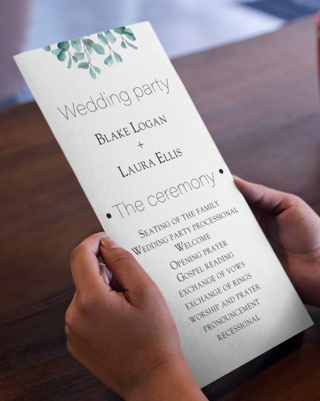 Natural Simplicity Wedding Program Cards