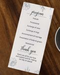 Simple Dark Floral Elegance Wedding Program Card
