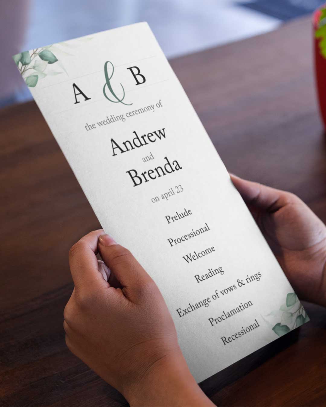 Unique Natural Beauty Wedding Program Cards