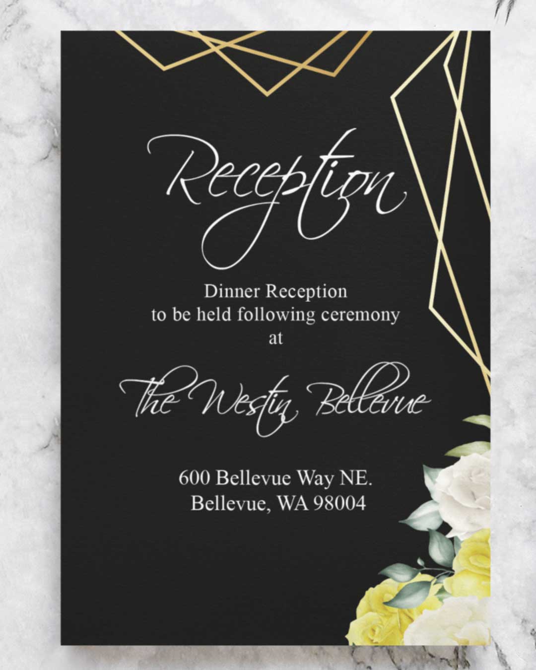 Bright Flowers Simple Flat 5x7 Wedding Invitation