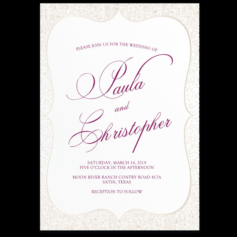 Delicate Sparkle Elegant Fancy Luxury Wedding Invitation