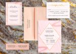 Blush Pink Diamond Spanish & English Elegant Wedding Invitation