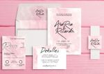 Blush Pink Strokes Spanish & English Elegant Wedding Invitation