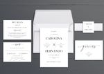 Simply Classic Spanish & English Elegant Wedding Invitation