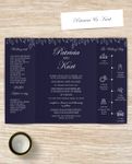 Linear Art 5x7 Gate Fold Wedding Invitation