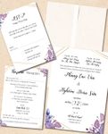 Violet Leaves Vellum Wrapped Vietnamese & English Wedding Invitation
