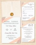 Pastel Colors Invitation Vellum Wrapped Vietnamese & English Wedding Invitation