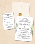 Beautiful Succulents Vellum Wrapped Vietnamese & English Wedding Invitation