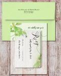 Corner Minimalist Leaves Acrylic Wedding Invitation