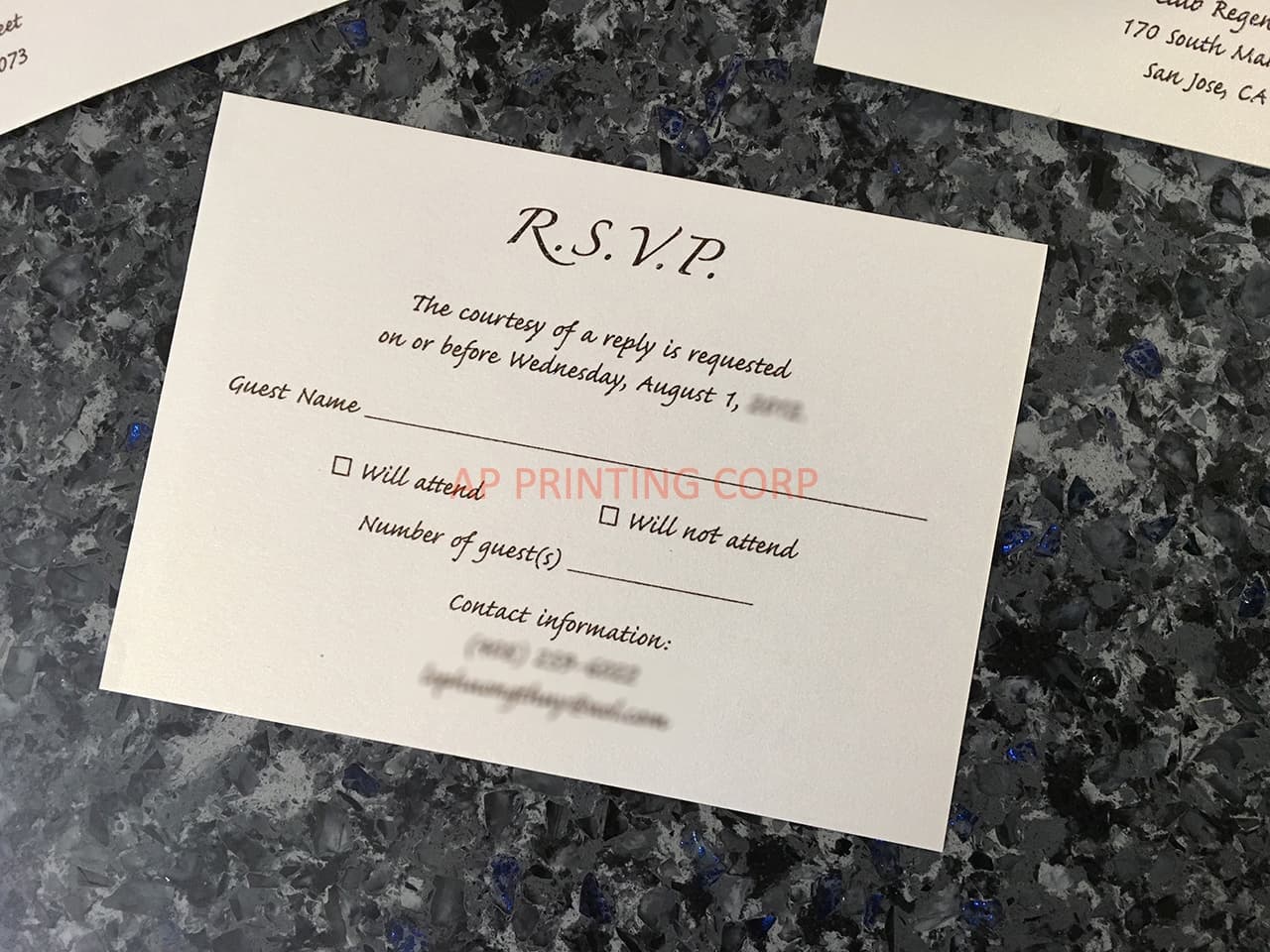 Gold Heart Flourish Pocket Laser Cut Vietnamese & English Wedding Invitation