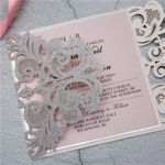 CL-WRAP-66 MPM White Table Setting Lace Laser Cut Wedding Invitation