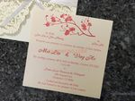 Champagne Gold Damask Laser Cut Pocket Wedding Invitation